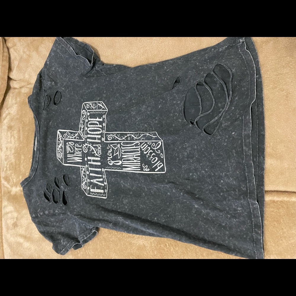 “Where faith and hope grows miracles blossom” graphic t